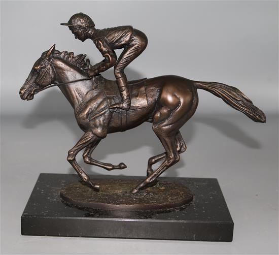A Champion Finish by David Cornell, a bronze figure
